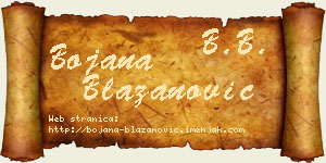 Bojana Blažanović vizit kartica
